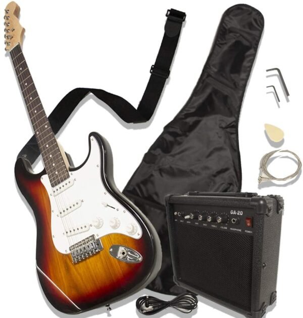 Guitarra eléctrica Tipo Stratocaster con amplificador y Accesorios