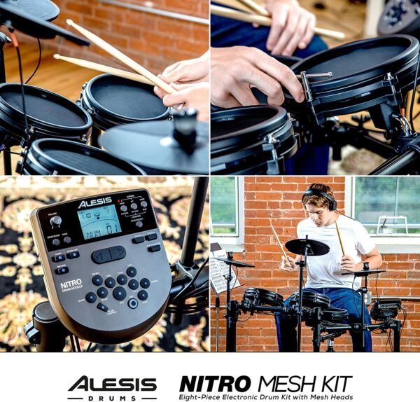 Alesis Nitro Mesh Kit - Batería Eléctrica con 8 piezas de malla